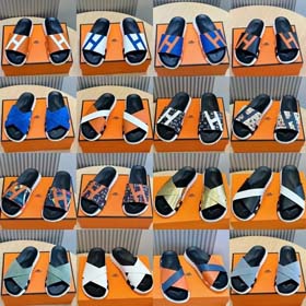 Hermes summer luxury leather flip flops Baita sandals-2334  